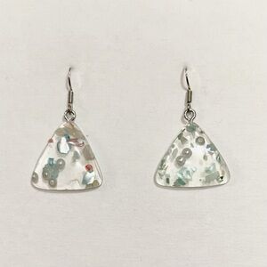 BOGO ‼️ Elegant Silver and Clear Triangle Earrings